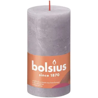SVECE CILINDRS RUSTIKA BOLSIUS AUKSTĀ LAVANDA 60H 6.8X13CM