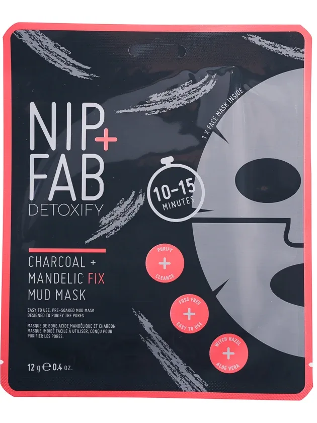 Nip+Fab Charcoal + Mandelic sejas maska, 12 g