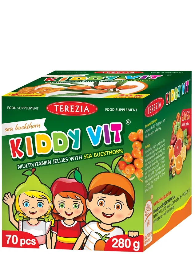 Terezia Kiddy Vit® ar smiltsērkšķiem oriģinālais, 70 želejas figūriņas