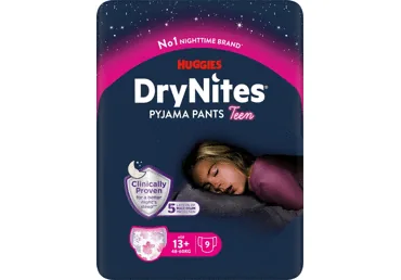 NAKTS BIKSĪTES HUGGIES DRYNIGHT 48-60KG GIRL 9GB