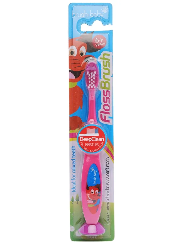 Brush-Baby Flossbrush zobu birste, 6+ gadiem, rozā, 1 gab