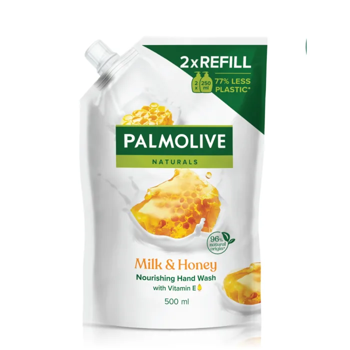 ŠĶIDRĀS ZIEPES PALMOLIVE NATURALS MILK&HONEY REFILL 500ML