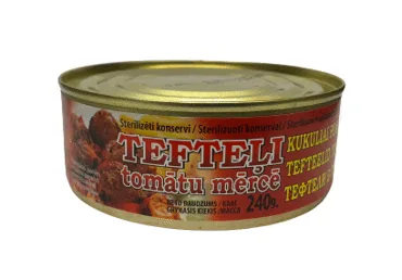 STERILIZĒTI KONSERVI TEFTEĻI TOMĀTU MĒRCĒ 240G