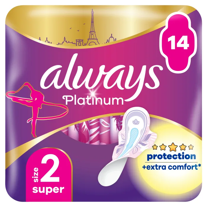 HIGIĒNISKĀS PAKETES ALWAYS PLATINUM SUPER DUO 14GAB
