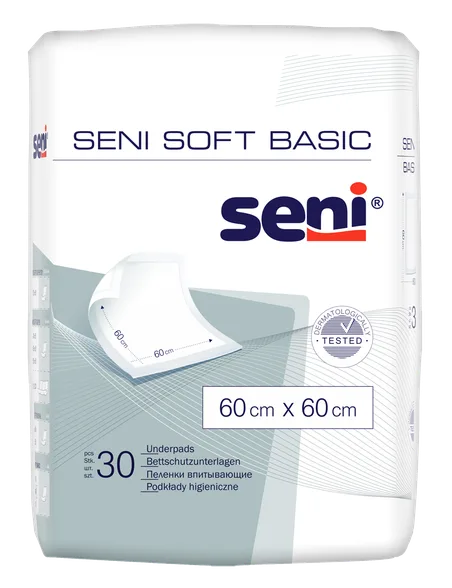 Seni Soft Basic 60 x 60 cm absorbējošie palagi, 30 gab.