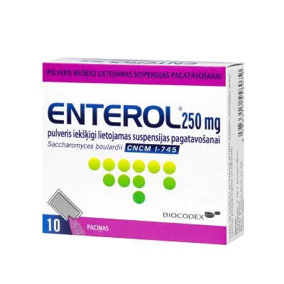 Enterol 250 mg pulveris iekšķīgi lietojamas suspensijas pagatavošanai N10