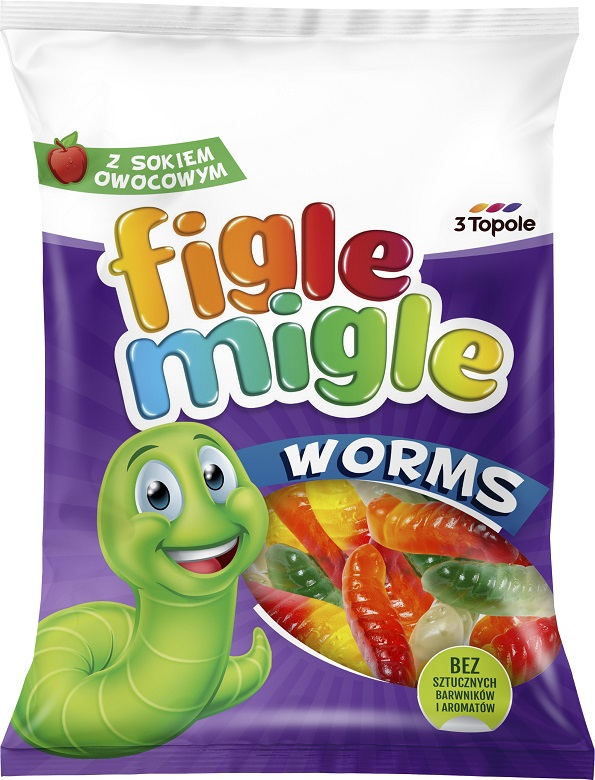 ŽELEJKONFEKTES FIGLE MIGLE WORMS, 80G