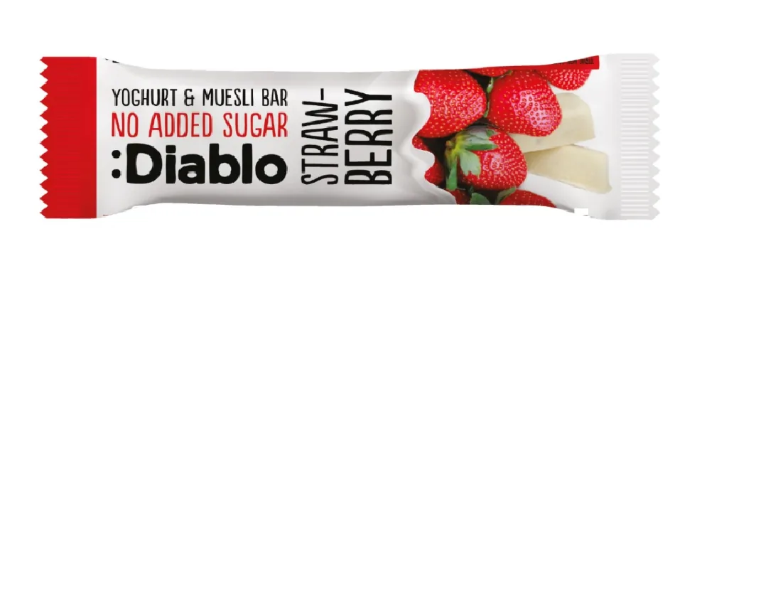 MUSLI BATONIŅŠ DIABLO, AR ZEMEŅU UN JOGURTU GARŠU, BEZ CUKURA, 30G