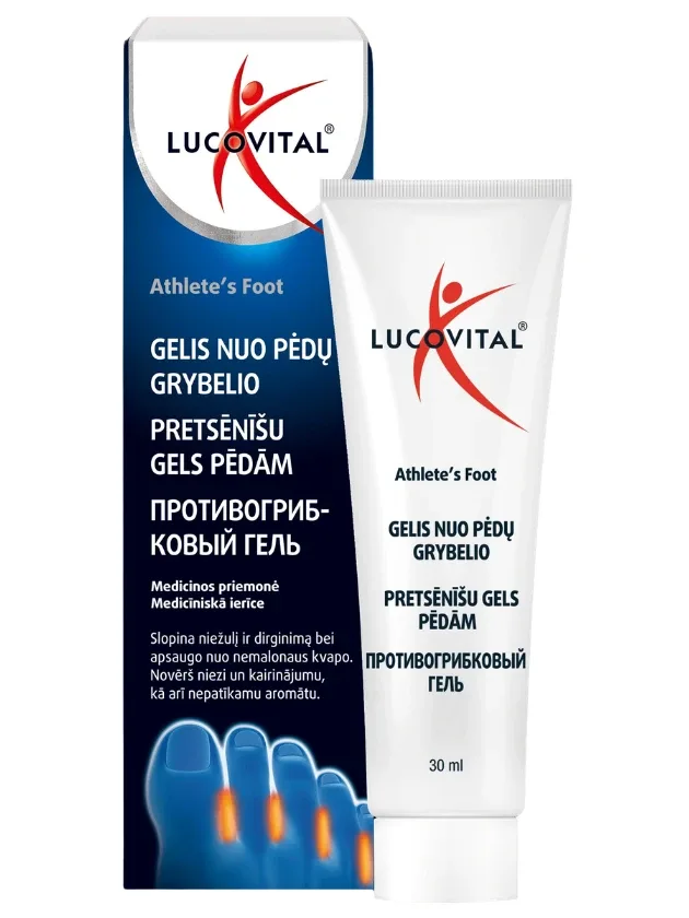 Lucovital pretsēnīšu gels pēdām, 30 ml