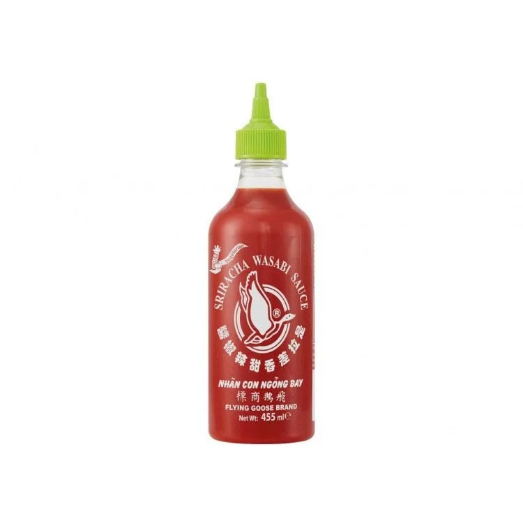 ČILI MĒRCE FLYING GOOSE SRIRACHA, AR VASABI, 455ML