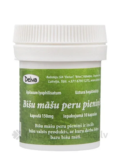 Bišu māšu peru pieniņš 150 mg, 10 kapsulas