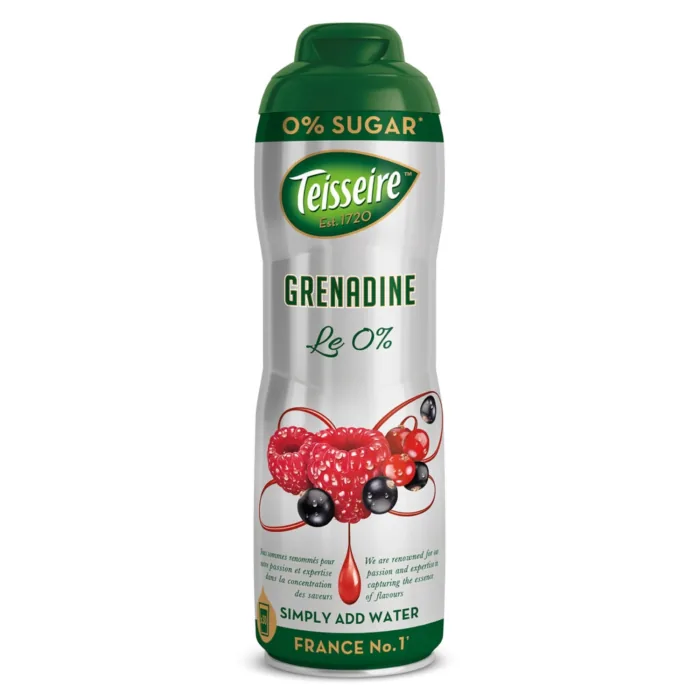 SĪRUPS TEISSEIRE AR GRENADĪNA GARŠU, AR SALDINĀTĀJIEM 600ML