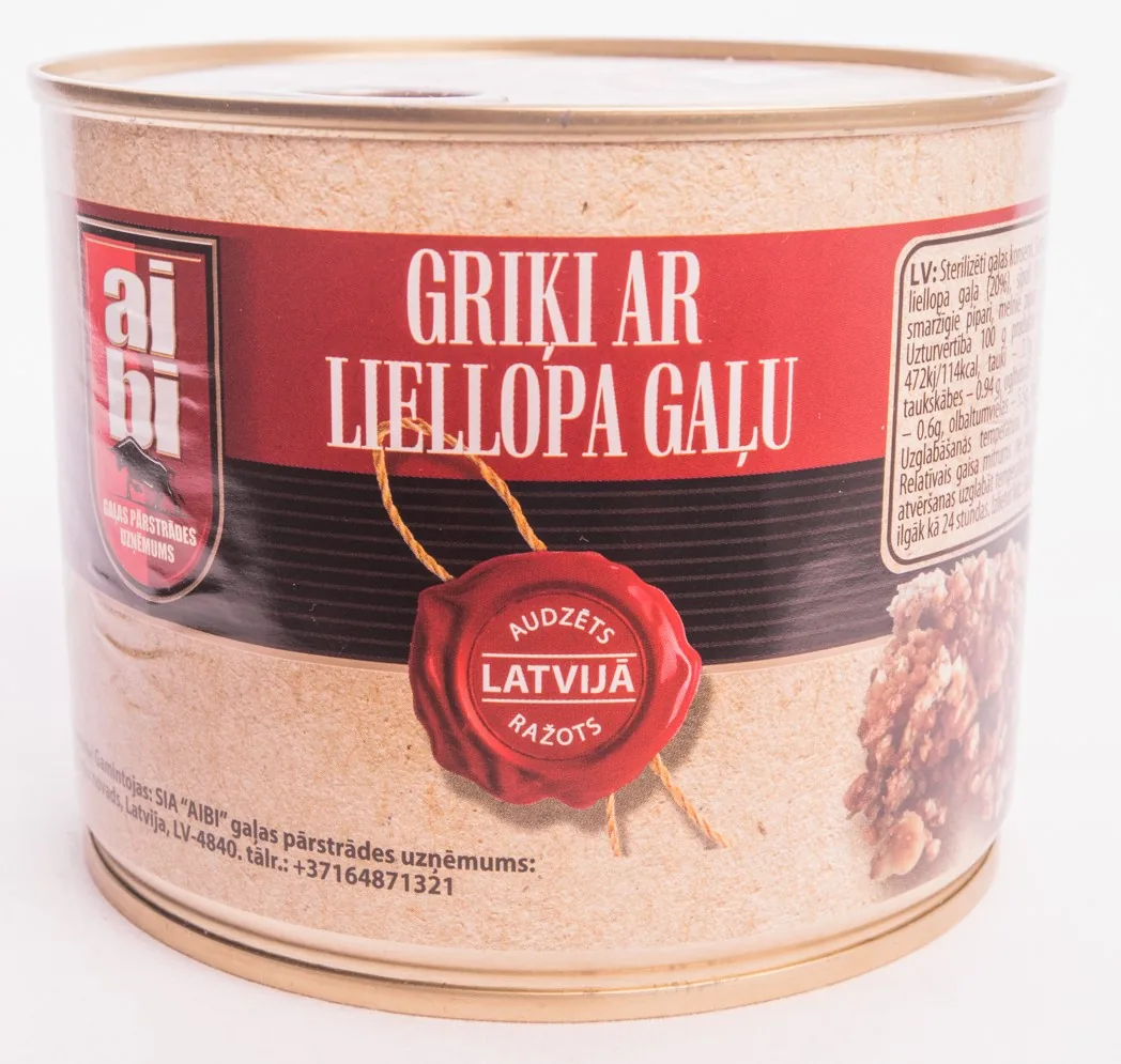 GRIĶI AR LIELLOPA GAĻU AIBI, 525G