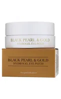 PETITFEE BLACK PEARL & GOLD HYDROGEL EYE PATCH HIDROGELA PATČI AR MELNĀM PĒRLĒM UN KOLOIDĀLO ZELTU, 60GAB.