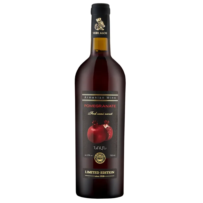 Гранатовое вино Vedi Alco, полусладкое 12%, 0,75 л