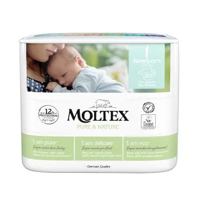Moltex Pure & Nature autiņbiksītes 1 newborn N22