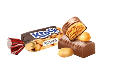 ŠOKOLĀDES KONFEKTES KROCK AR ZEMESRIEKSTIEM UN KARAMELI ROSHEN SVER.