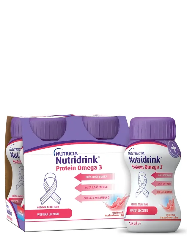 Nutridrink® protein omega 3 ar atsvaidzinošo ogu garšu, 4 x 125 ml
