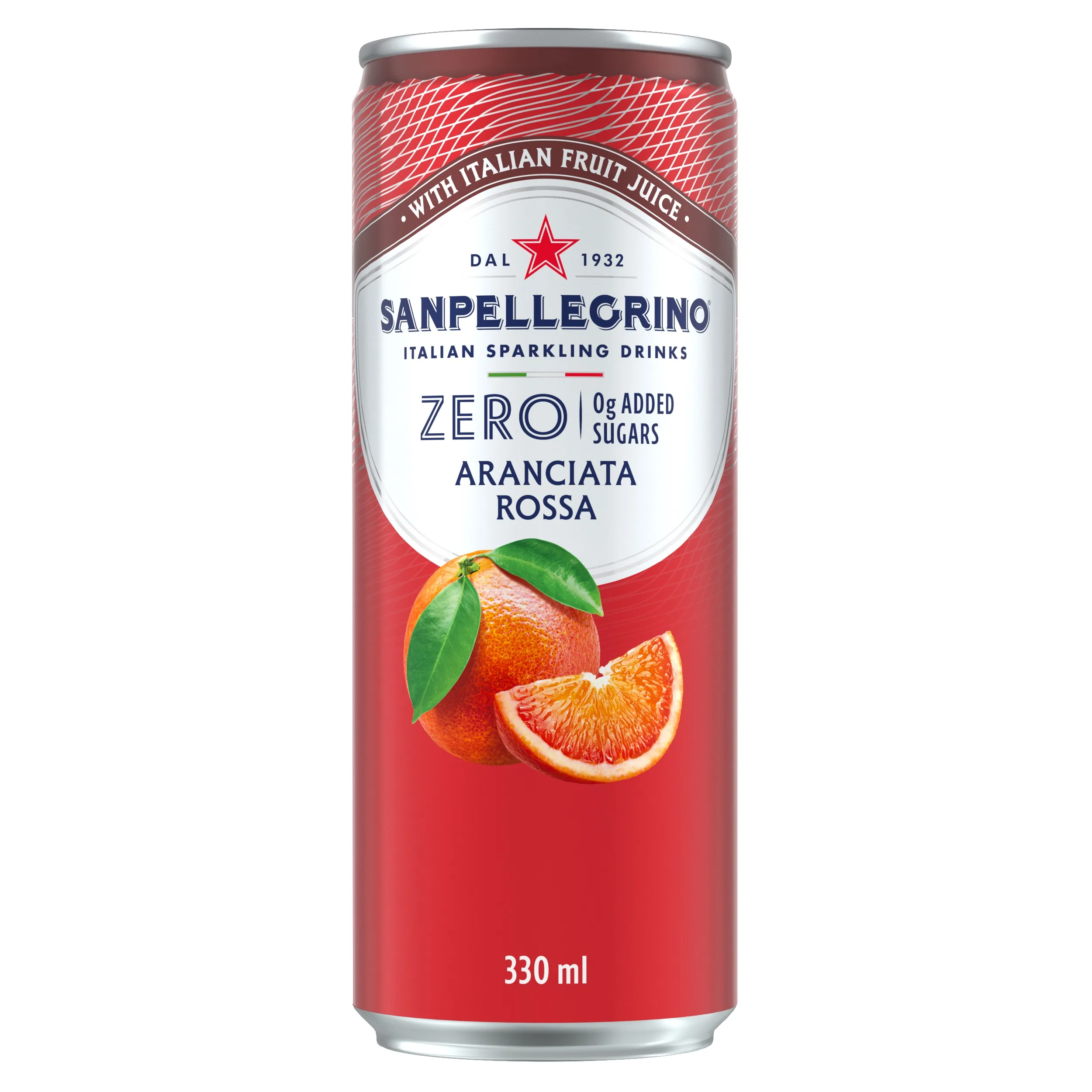LIMONĀDE S.PELLEGRINO ZERO ARANCIATA ROSSA, BUNDŽĀ, 0.33L (DEP)