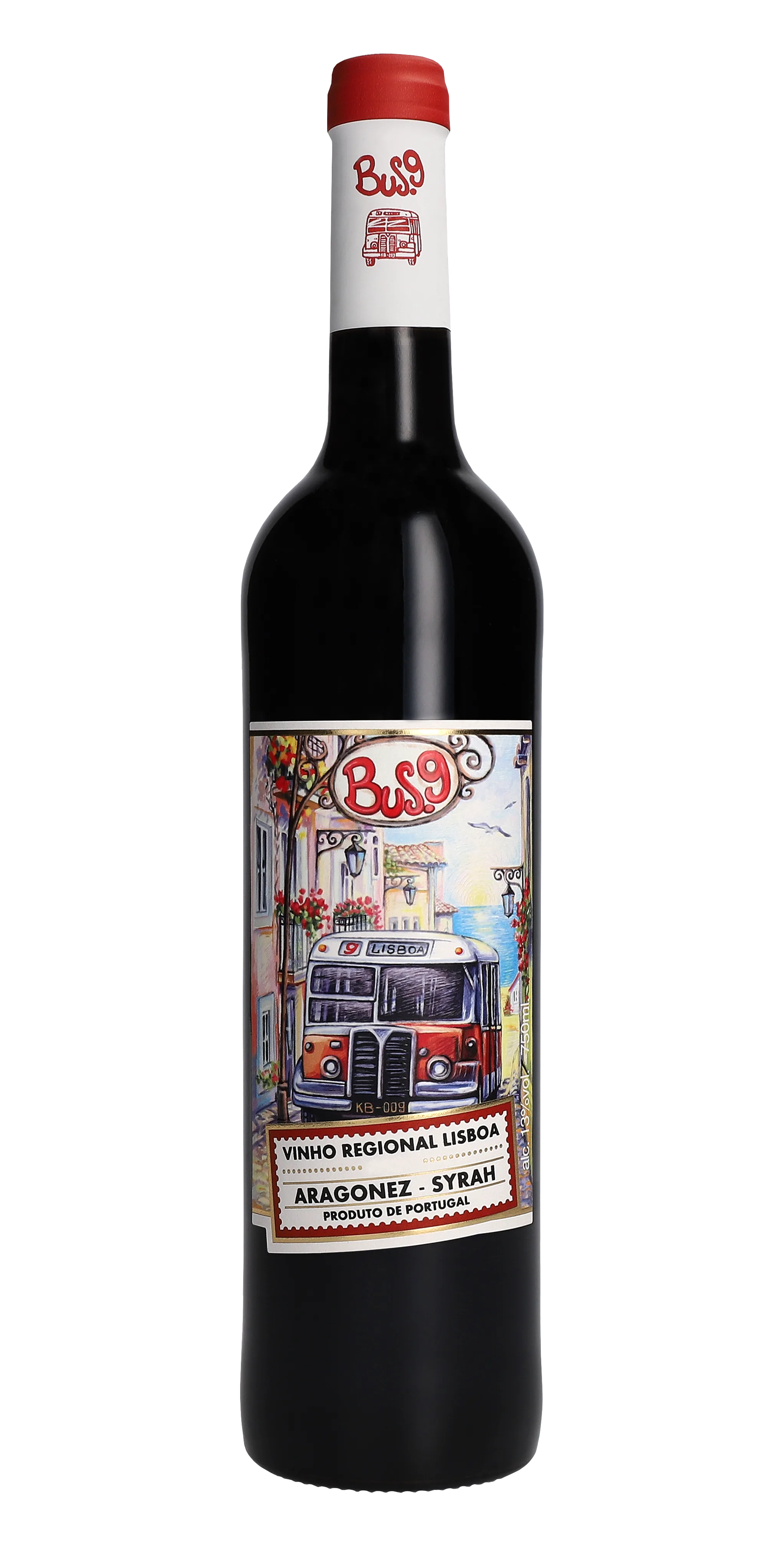 Sarkanvīns Bus 9 Aragonez Shiraz Syrah, sauss, 13%, 0,75 l