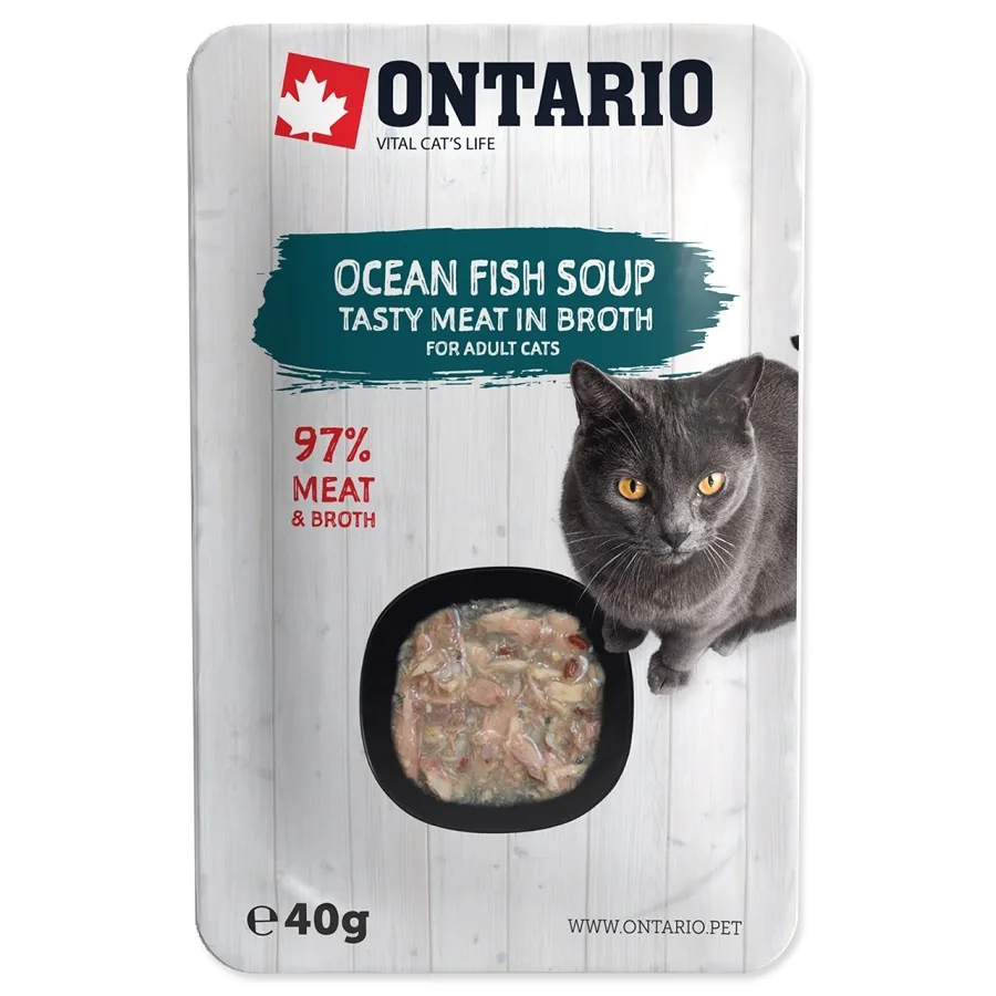 KONSERVI KAĶIEM ONTARIO SOUP ADULT OCEAN, AR ZIVI UN DĀRZEŅIEM, 40G