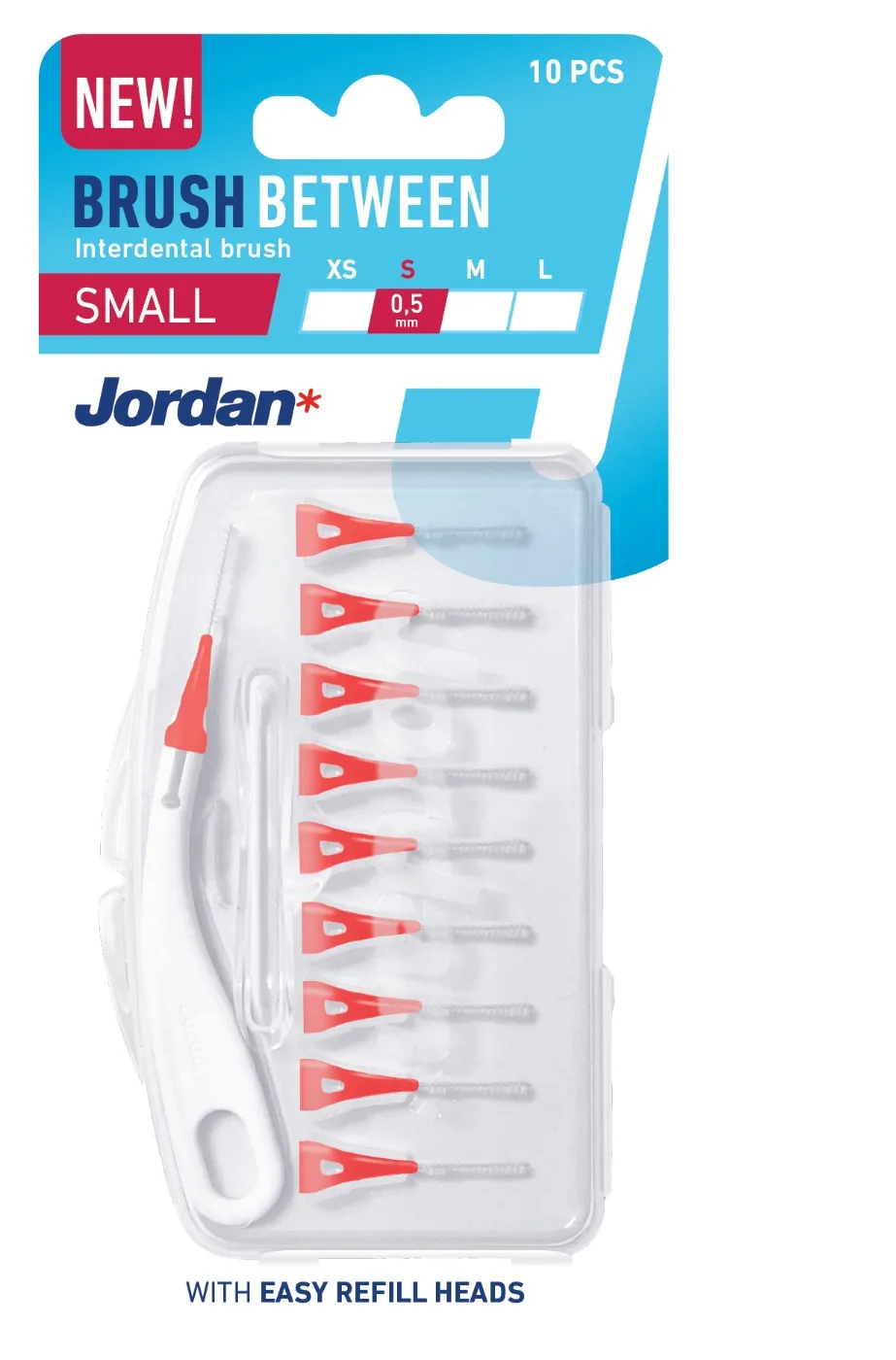 STARPZOBU BIRSTĪTES JORDAN, S, 0.5MM, 10GAB