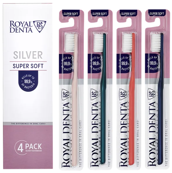 Royal Denta Silver Super Soft zobu birste, 4 gab.