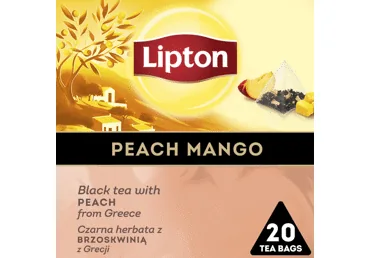 MELNĀ TĒJA LIPTON PEACH MANGO 20X1.7G