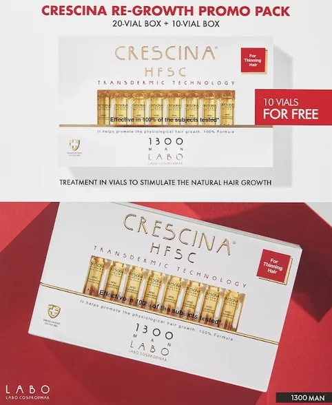 Crescina Transdermic 1300 man (20+10) ampulas, 30 gab.