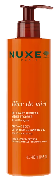 Nuxe Reve de Miel face and body ultra-rich cleansing dušas želeja, 400 ml