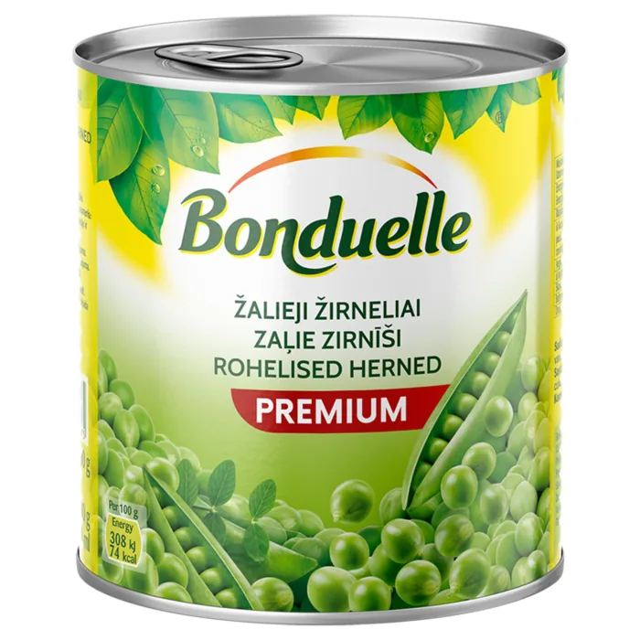 KONSERVĒTI ZAĻIE ZIRNĪŠI BONDUELLE 800G/530G