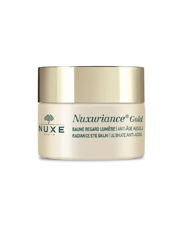 Nuxe Nuxuriance Gold mirdzumu piešķirošs, pret novecošanos aizsargājošs balzams ādai zem acīm, 15 ml
