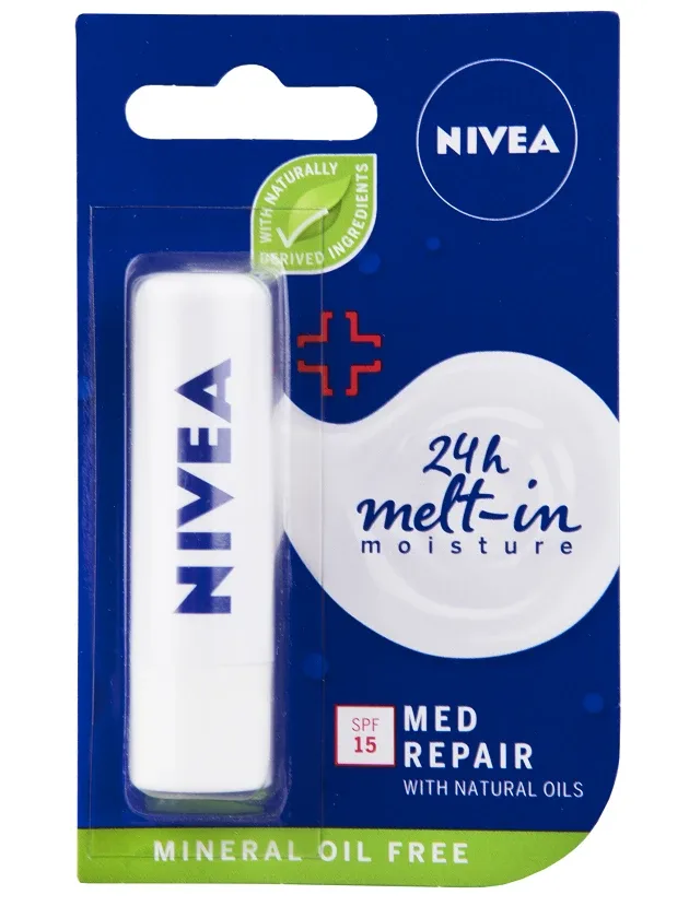 Nivea lūpu kopšanas balzams med repair caring, 4,8 g