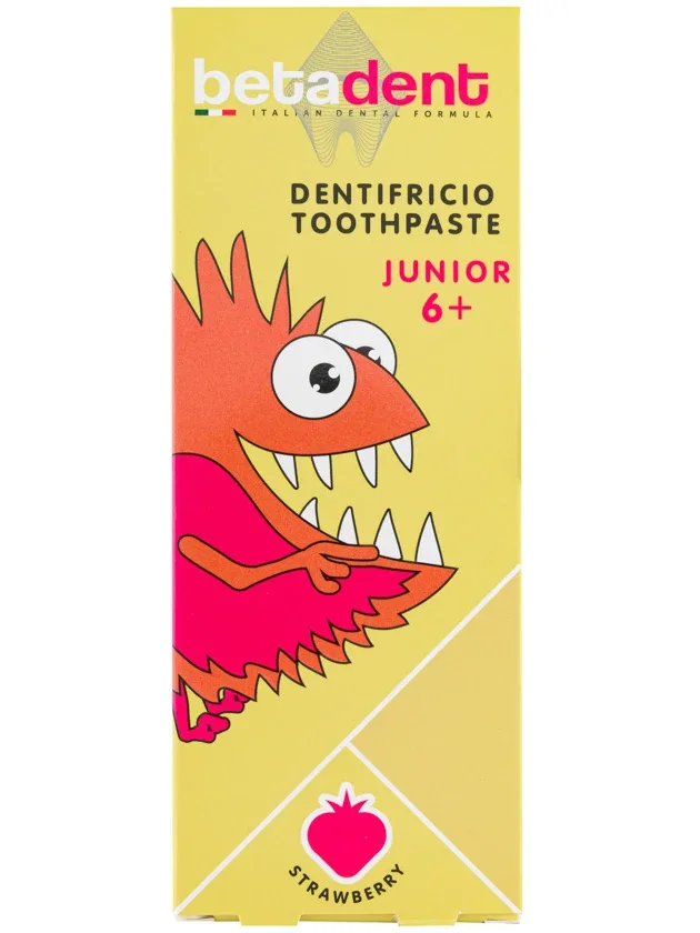 Betadent Junior 6+ bērnu zobu pasta strawberry, 75 ml