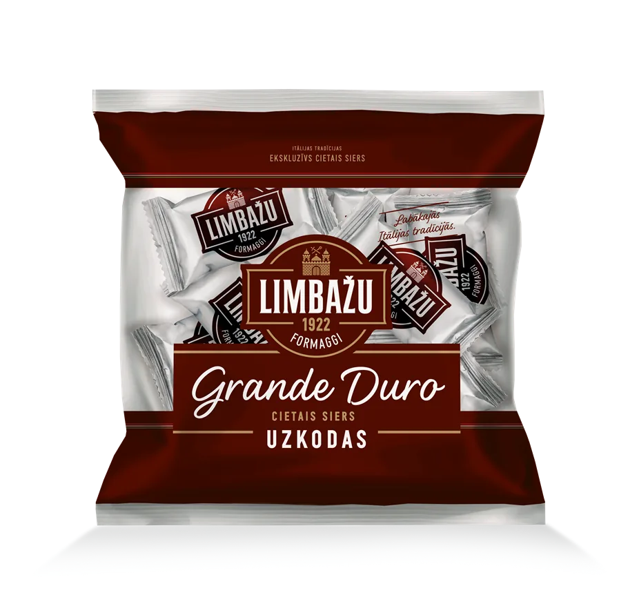 CIETAIS SIERS GRANDE DURO UZKODAS (5X30G), NOGATAVINĀTS 12 MĒN., 150G, LIMBAŽU FORMAGGI