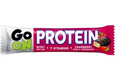 PROTEĪNA BATONIŅŠ GO ON AR DZĒRVENĒM 50G