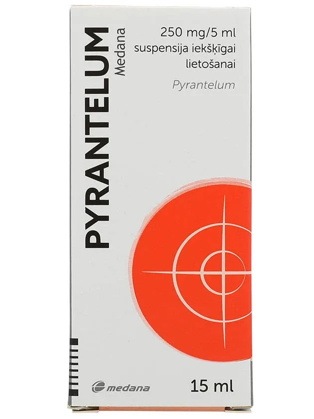 Pyrantelum 250 mg/5 ml suspensija, 15 ml