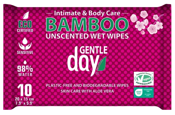 Gentle Day Bamboo mitrās salvetes, 10 gab.
