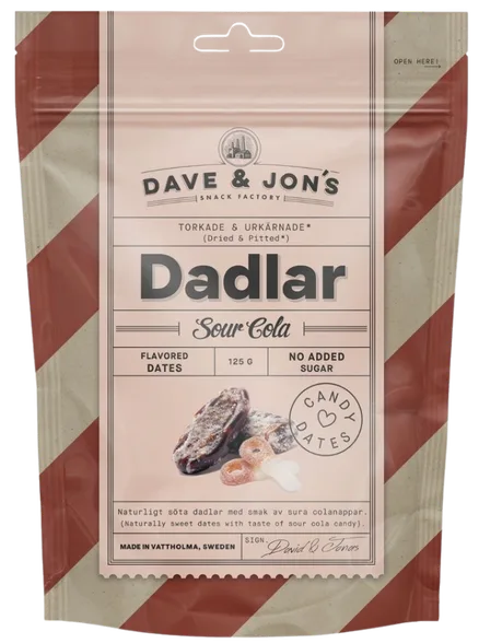Dave&Jons Sour Cola Dateles, 125 g
