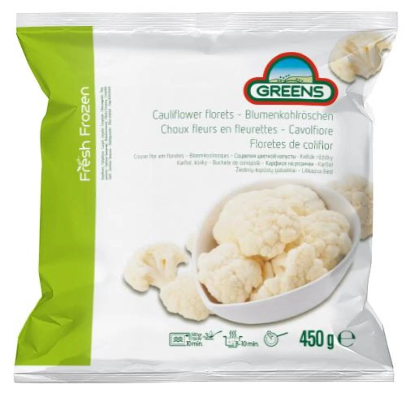 SALDĒTI PUĶKĀPOSTI GREENS, 450G IQF