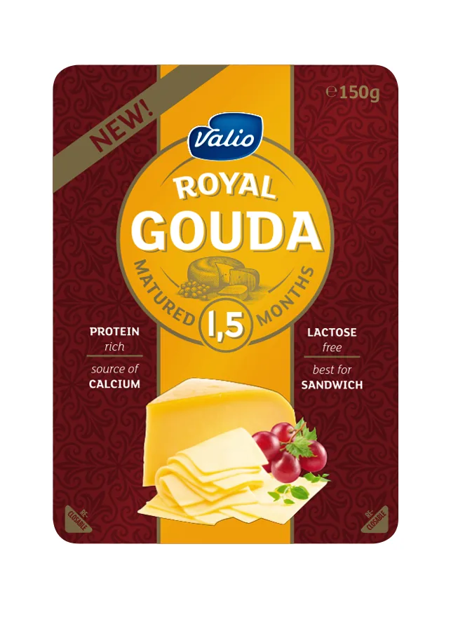 SIERS VALIO ROYAL GOUDA, 1.5 MĒN., ŠĶĒLĒS, 150G