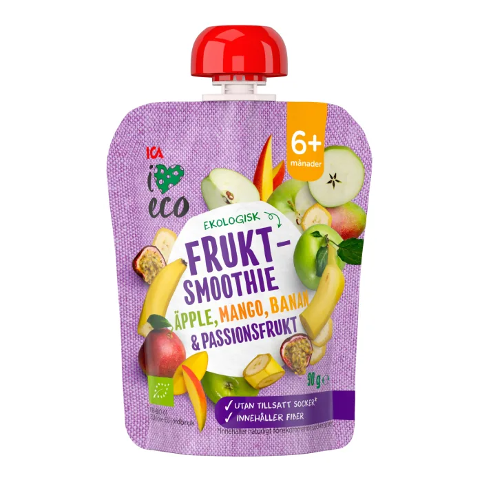 BIEZENIS I LOVE ECO ĀBOLU,MANGO,BANĀNU,PASIFLORAS,6MĒN.90G