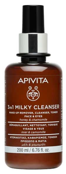 Apivita 3 in 1 attīrošs pieniņš, 200 ml