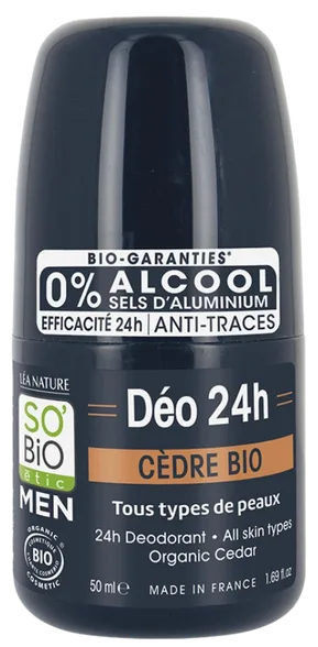 Дезодорант SO BIO ETIC Men 24h с кедром, 50 мл