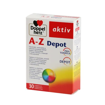 Doppelherz® Aktiv A-Z Depot vitamīni + minerālvielas un mikroelementi N30