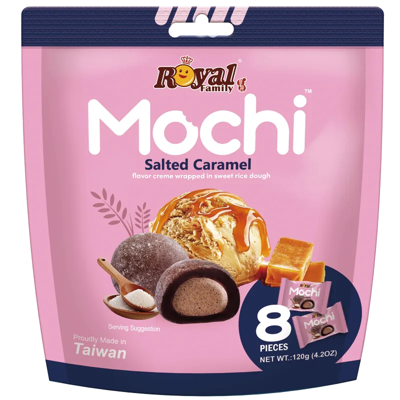 JAPĀŅU RĪSU KŪKA ROYAL FAMILY MOCHI, AR SĀĻO KARAMELI, 120G