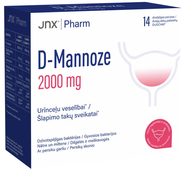 JNX Pharm D-Mannoze 2000 mg paciņas, 14 gab.
