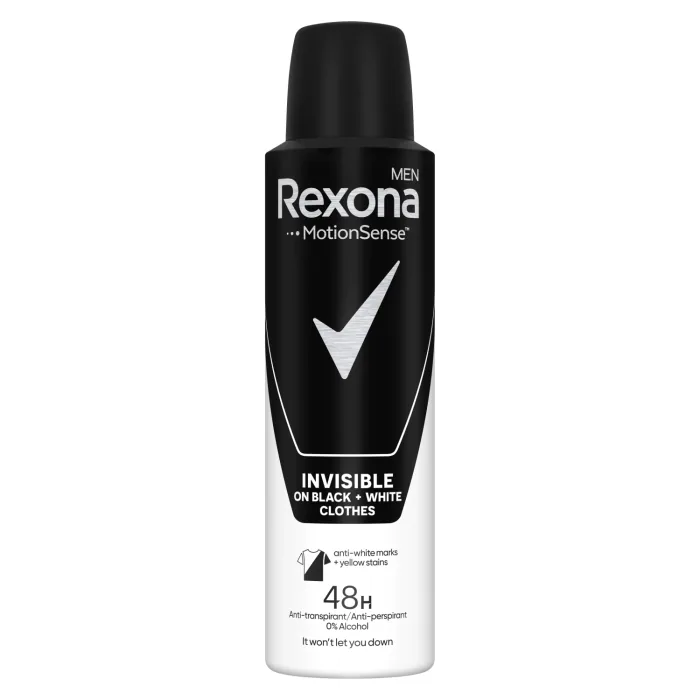 IZSMIDZINĀMS DEZODORANTS REXONA INVISIBLE B&W 150ML