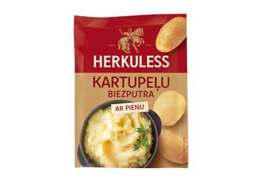 ĀTRI PAGATAVOJAMA KARTUPEĻU BIEZPUTRA HERKULESS AR PIENU 35G