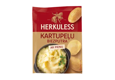 ĀTRI PAGATAVOJAMA KARTUPEĻU BIEZPUTRA HERKULESS AR PIENU 35G